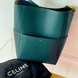 Celine Sangel Bucket Bag in Green/Amazone